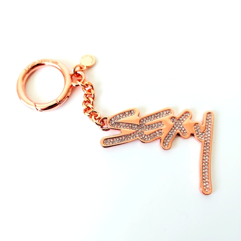 Michael Kors "Sexy" rose gold Keychain or purse accent